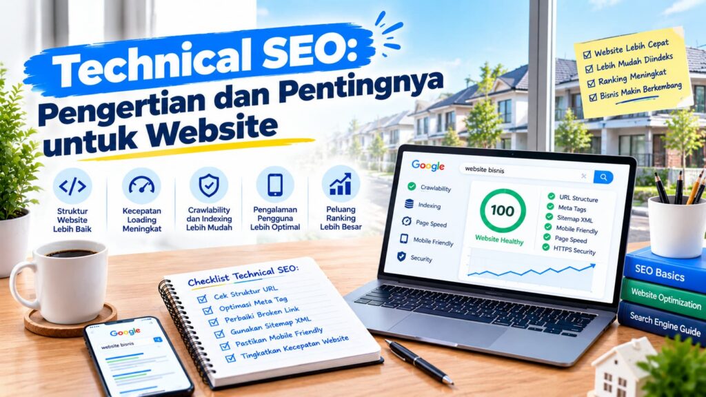 Diagram penjelasan pengertian Technical SEO dan website