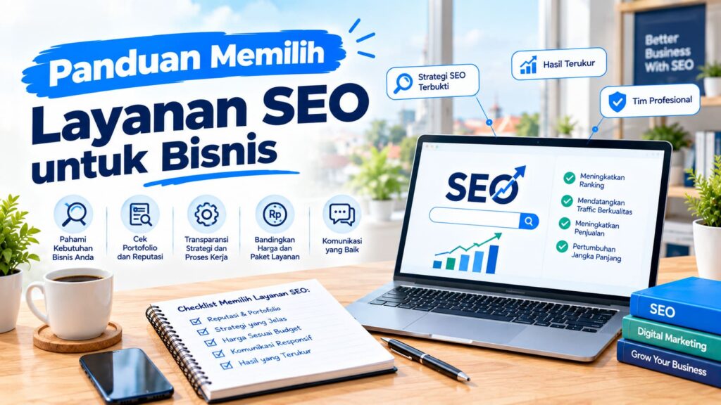 Ilustrasi layanan jasa optimasi website Tegal untuk meningkatkan kecepatan dan performa SEO bisnis lokal