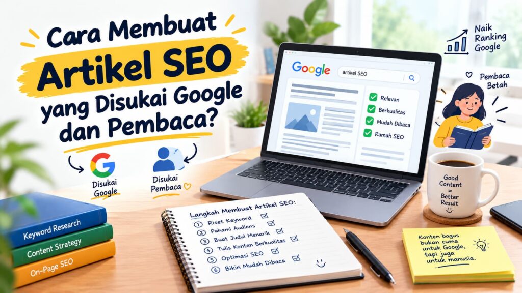 Ilustrasi artikel SEO yang tampil di hasil pencarian Google