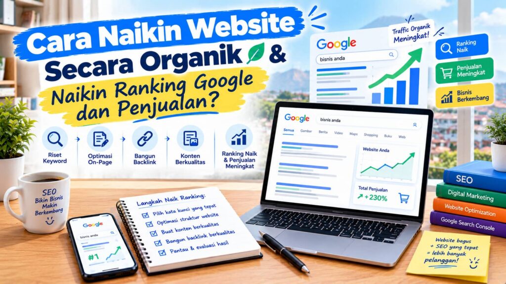 Grafik kenaikan traffic website organik dari hasil pencarian Google